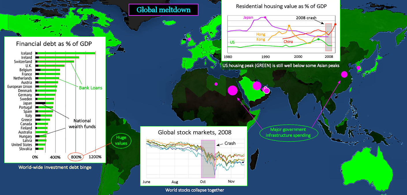 Global debt meltdown, 2010s map